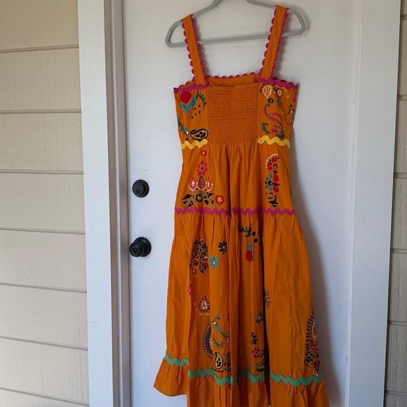 Anthropologie Maeve Sunset Embroidered Midi Dress 6 petite - Picture 5 of 5